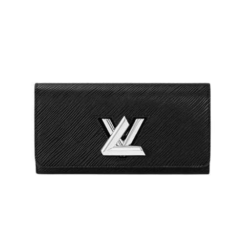 LOUIS VUITTON-M68309 루이비통 블랙 에삐 레더 은장 트위스트 월릿