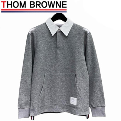 THOM BROWNE-08202 톰 브라운 그레이 폴로 스웨트셔츠 남성용