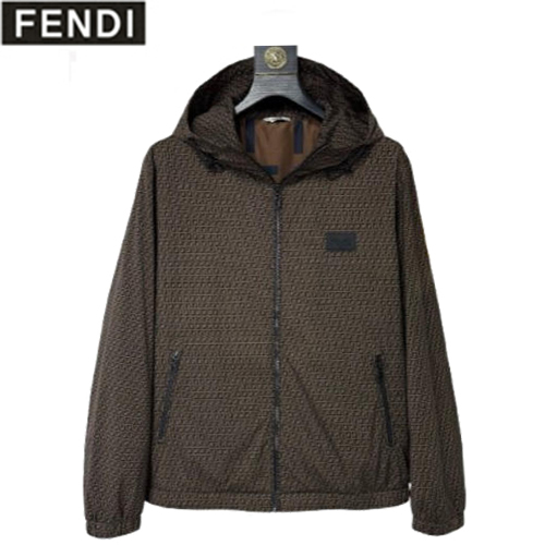 FENDI-081714 펜디 브라운 FF 바람막이 후드 재킷 남성용