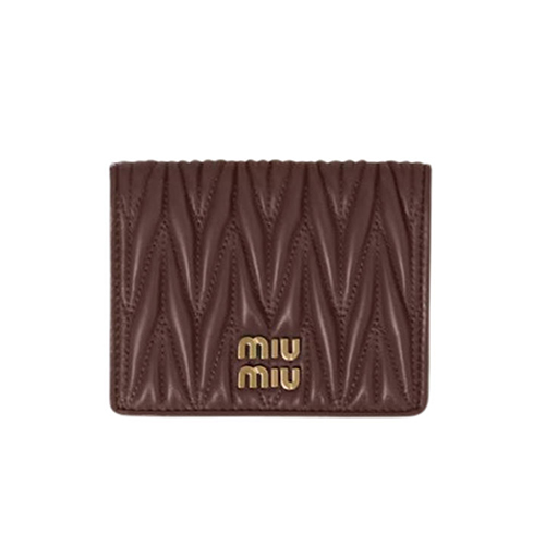 MIUMIU-5MV204 미우미우 브라운 마테라쎄 나파 가죽 반지갑