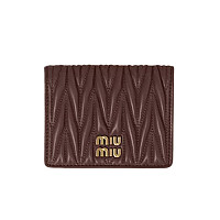 MIUMIU-5MV204 미우미우 블랙 마테라쎄 나파 가죽 반지갑