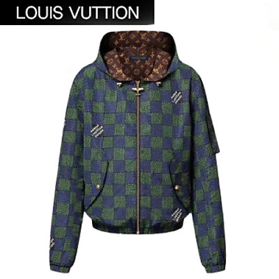 LOUIS VUITTON-08315 루이비통 네이비 다미에&모노그램 양면 바람막이 후드 재킷 남여공용
