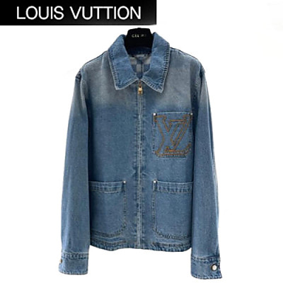 LOUIS VUITTON-08316 루이비통 블루 LV 시그니처 데님 재킷 남여공용