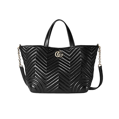 GUCCI-847387 1000 구찌 블랙 GG 마몽 미디엄 토트백