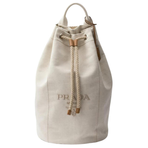 PRADA-2VY011 프라다 화이트 캔버스 드로스트링 더플백