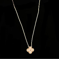 VAN CLEEF ARPELS-VCARA4 반클리프 옐로우 골드/화이트 빈티지 알함브라 펜던트
