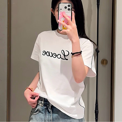 LOEVE-032400 로에베 26년 봄/여름 신상 자수 반팔 티셔츠 여성용