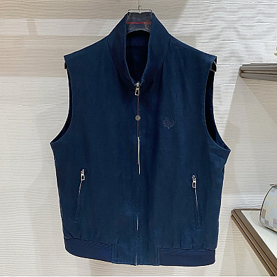 Loro Piana-03254 로로피아나 올드머니 스타일 LP 프리미엄 린넨 원단 조끼 네이비 남성용