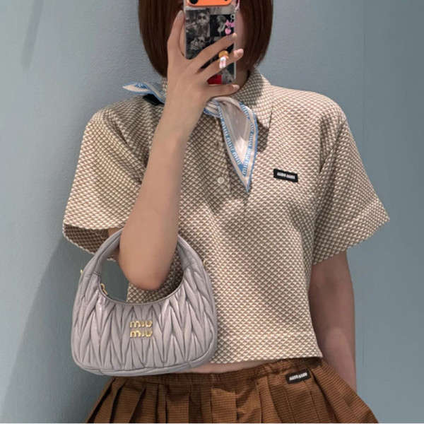 MIUMIU-07111 미우미우 미우미우 2026SS 체크무늬 반팔