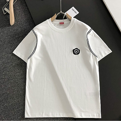 KENZO-07277 겐조 2026SS 봄/여름 최신 라운드넥 자수 패션 반팔 티셔츠