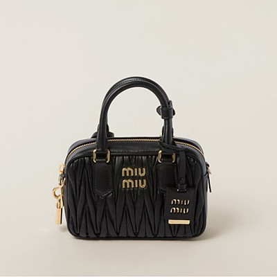 [스페셜오더]MIU MIU-5BB123 미우미우 블랙 마테라쎄 아르카디 스몰 숄더백 19cm