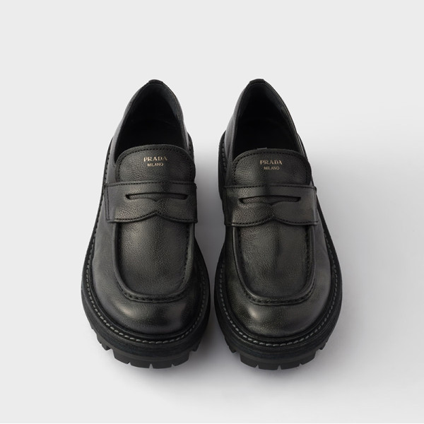 PRADA-1D696O 프라다 가죽 로퍼 블랙 여성용