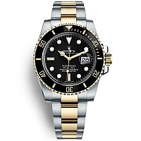 [스페셜오더]ROLEX-롤렉스 서브마리너 스틸 옐로우골드 블루/핑크사파이어 베젤 블랙다이얼 워치40mm