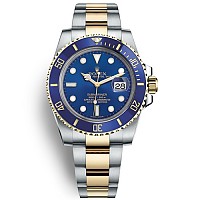[스페셜오더]ROLEX-롤렉스 서브마리너 스틸 옐로우골드 블루/핑크사파이어 베젤 블랙다이얼 워치40mm