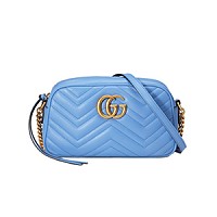[스페셜오더]GUCCI-447632-8179 구찌 GG 마몽 실버메탈릭 펄 디테일 스몰 마틀라세 숄더백