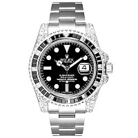 [스페셜오더]ROLEX-롤렉스 서브마리너 스틸 옐로우골드 블루/핑크사파이어 베젤 블랙다이얼 워치40mm