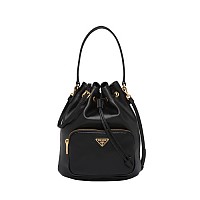 [스페셜오더]PRADA-1BH038 프라다 투웨이 포켓 블랙&그레이 사피아노 가죽 스몰 버킷백