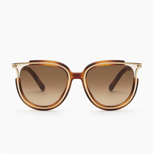 CHLOE-5CE688 끌로에 Jayme 라운드 나일론 메탈 선글라스 여성용