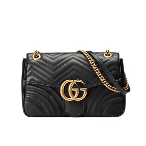 [스페셜오더]GUCCI-443496 1000 구찌 마몽 미디엄 애니멀 스터드 블랙 마틀라세 숄더백