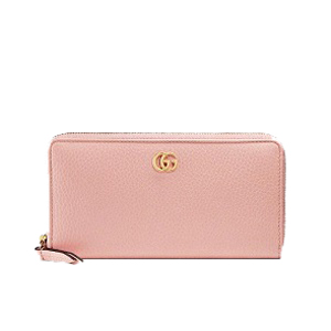 GUCCI-456117 5909 구찌 더블 G 라이트핑크 지퍼 어라운드 장지갑