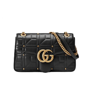 [스페셜오더]GUCCI-443496 1000 구찌 마몽 미디엄 애니멀 스터드 블랙 마틀라세 숄더백