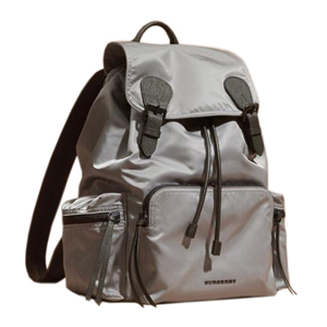 BURBERRY-40421701 버버리 라지 테크니컬 나일론 가죽 럭색 그레이