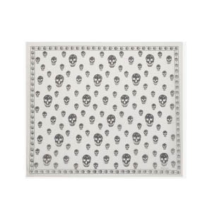 ALEXANDER MCQUEEN-110640 알렉산더 맥퀸 화이트 클래식 실크 시폰 스컬 스카프 여성용