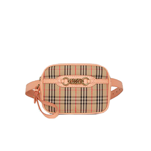 [스페셜오더]BURBERRY-80073521 버버리 핑크 가죽 트리밍 1983 체크 링크 범 백