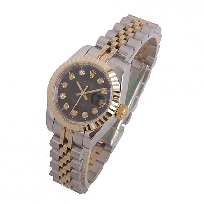 ROLEX-6472 DATAJUST 데이트저스트 다이아인덱스 콤비 검판 여성용